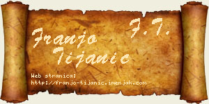 Franjo Tijanić vizit kartica